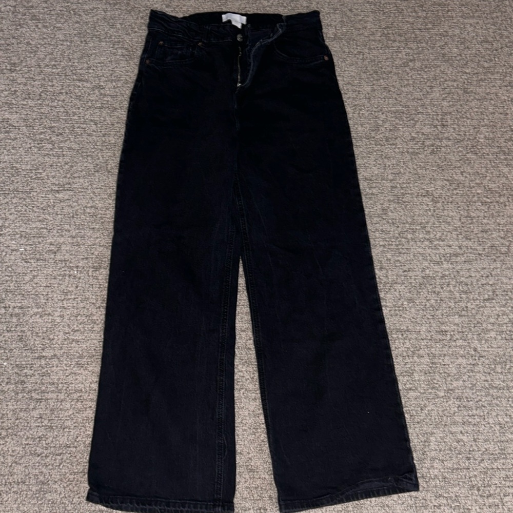 H&M high waist wide leg jeans